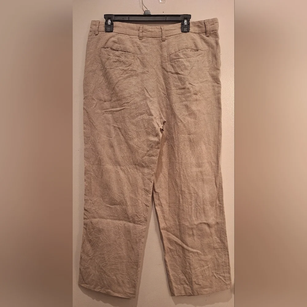 Island Importer Linen Pants, Beige Ivory Cabana Wear 36x28(tag 34)‎ 100% Linen